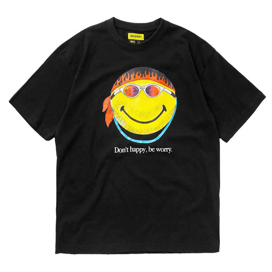 Market Men Smiley Don’t Happy Be Worry Tee Black - T-SHIRTS - Canada