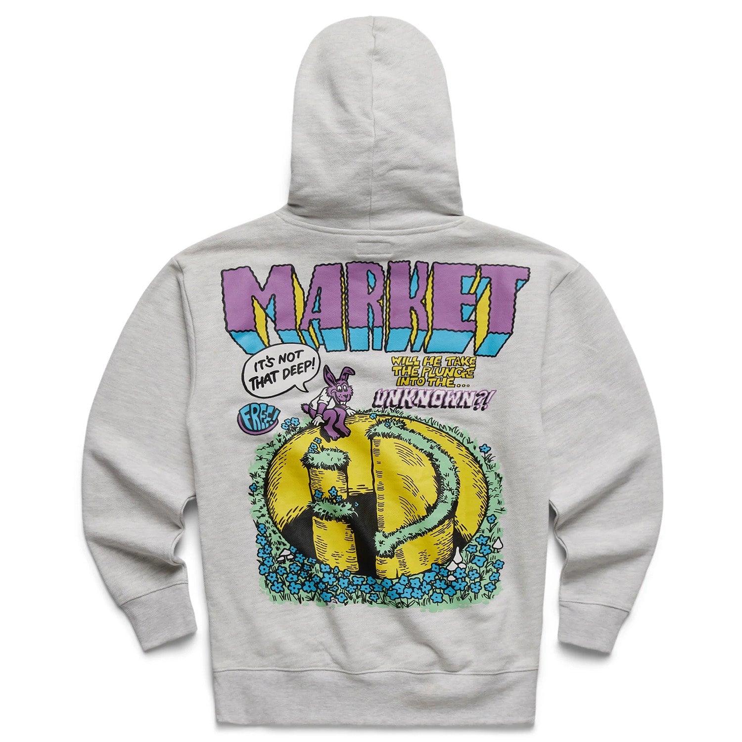 Market Men Smiley Into The Unknown Hoodie Ash - SWEATERS - Canada