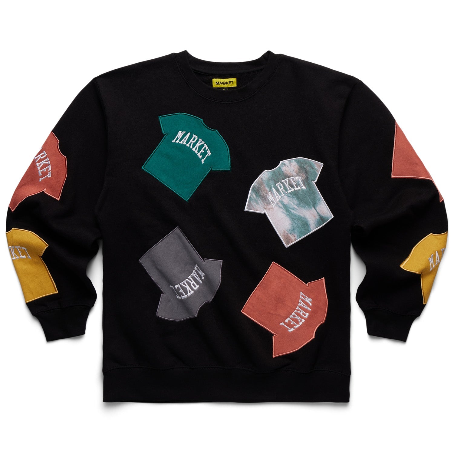Market Men T-Shirt Patch Crewneck Sweatshirt Black - SWEATERS - Canada