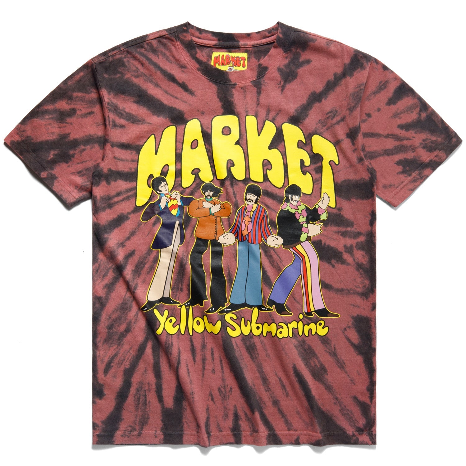 Market Men x Beatles Yellow Submarine Pose T-Shirt Red Tie Dye - T-SHIRTS - Canada