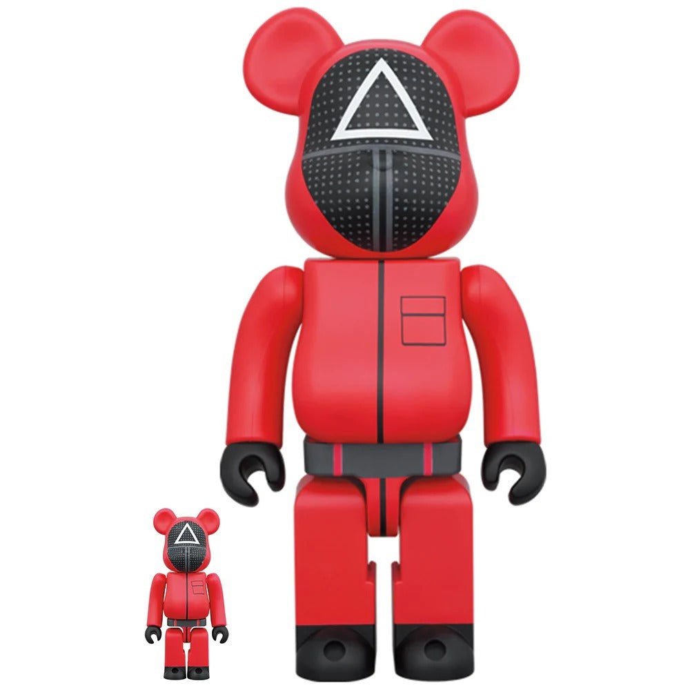 Medicom Japan Squid Game Guard Triangle 100% & 400% Bearbrick JAN228779I - COLLECTIBLES - Canada Main image