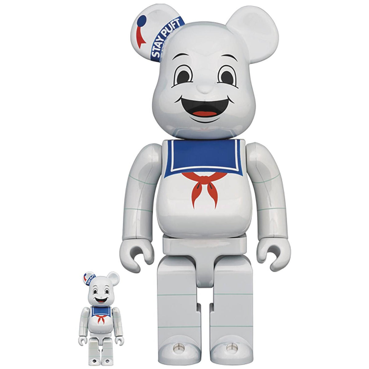 Medicom Japan Stay Puft Marshmallow Man White Chrome 100% & 400% Bearbrick APR218967I - COLLECTIBLES - Canada Main image