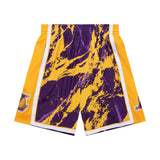 Mitchell & Ness Men NBA Los Angeles Lakers Team Marble Swingman Short Purple PFSW1279LAL09PL - SHORTS - Canada