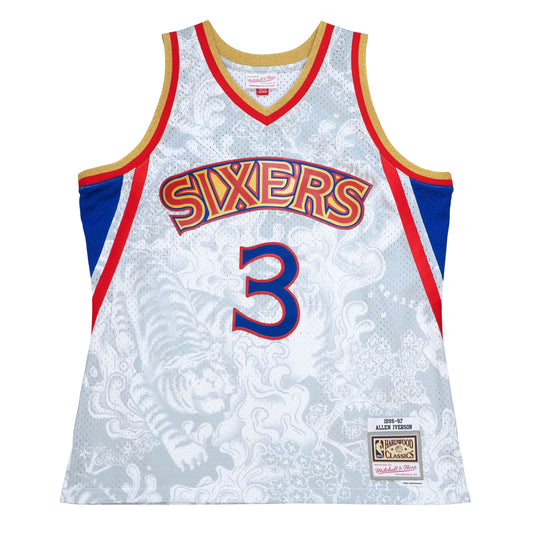 Mitchell & Ness Men NBA Philadelphia 76ers CNY 4.0 Swingman Jersey Allen Iverson White TFSM1248P7696AI - TANK TOPS - Canada