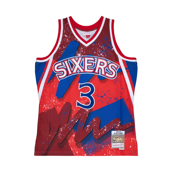  Mitchell & Ness White/Red Philadelphia 76ers Allen Iverson  Swingman Jersey (White/Red, XXX-Large) : Sports & Outdoors