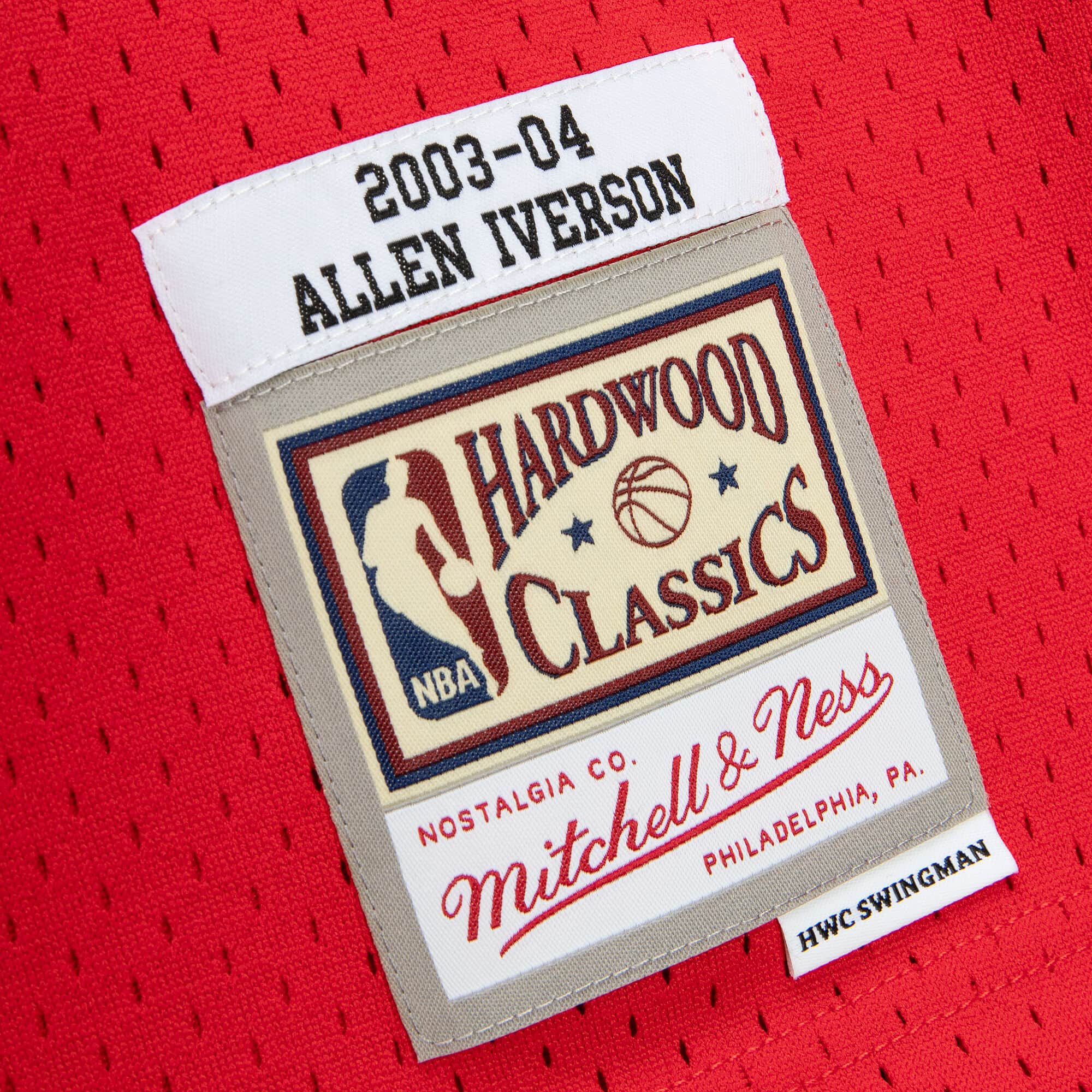 Men's Mitchell & Ness Allen Iverson Red Philadelphia 76ers Hardwood  Classics Lunar New Year Swingman Jersey