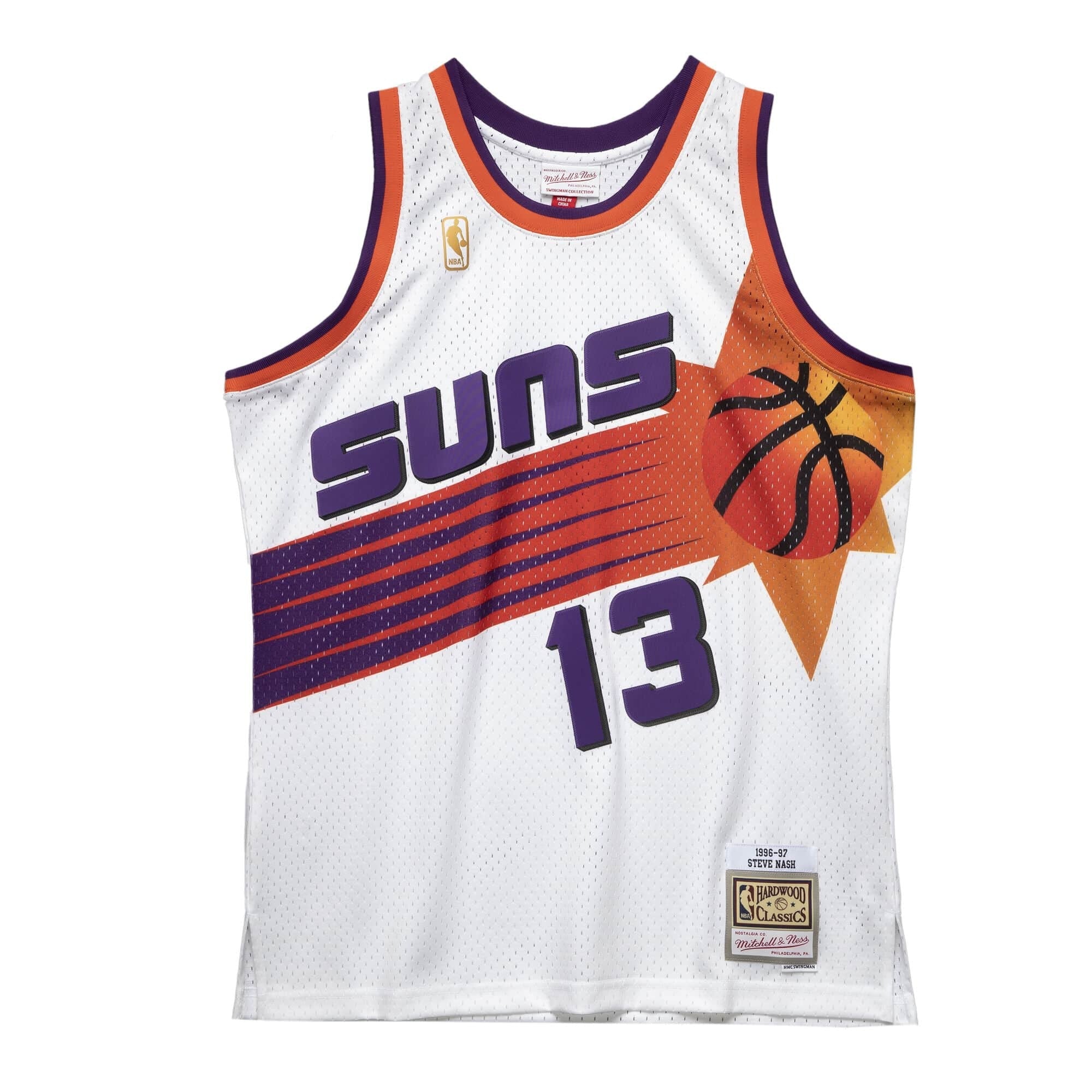 Mitchell & Ness Men NBA Phoenix Suns Swingman Jersey Steve Nash White ’96-97 SJY20058PSU96SN - TANK TOPS - Canada