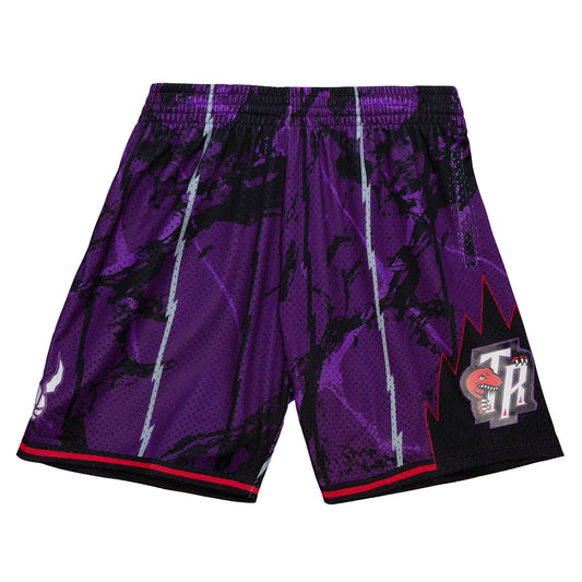 Mitchell & Ness Men NBA Toronto Raptors Team Marble Swingman Short Purple PFSW1279TRA98PL - SHORTS - Canada