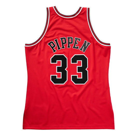 Mitchell & Ness NBA Chicago Bulls Finals Scottie Pippen #33 Scarlet Authentic Jersey 1997-98 72263B597SPIPP - TANK TOPS - Solestop.com - 