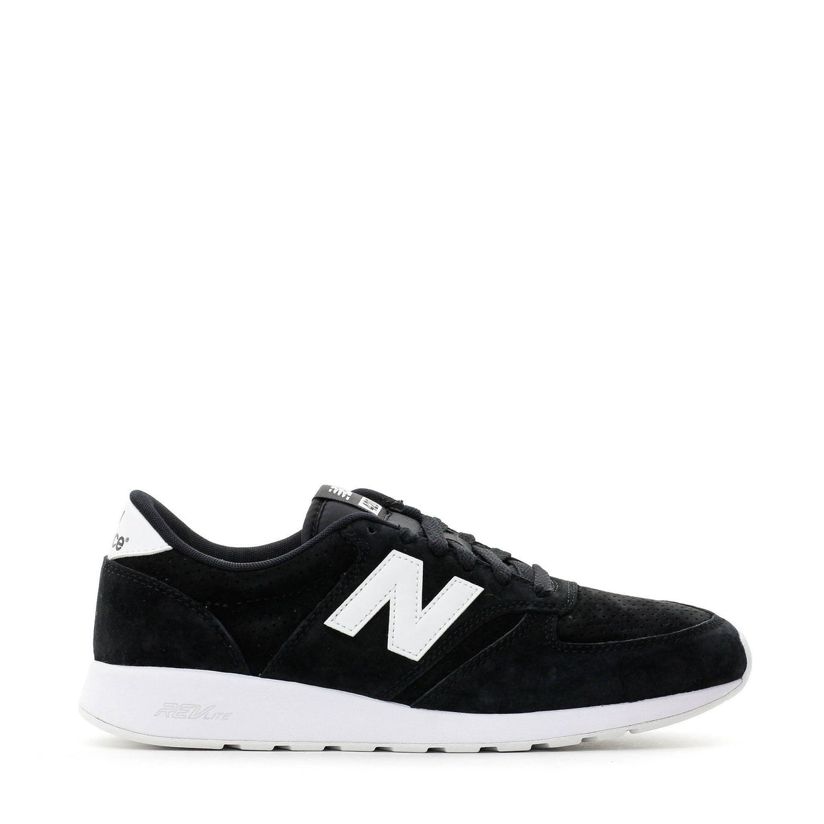 FOOTWEAR - NEW BALANCE LIFESTYLE RE-ENGINEERED REVLITE BLACK WHITE SUEDE MRL420SN *** Main image