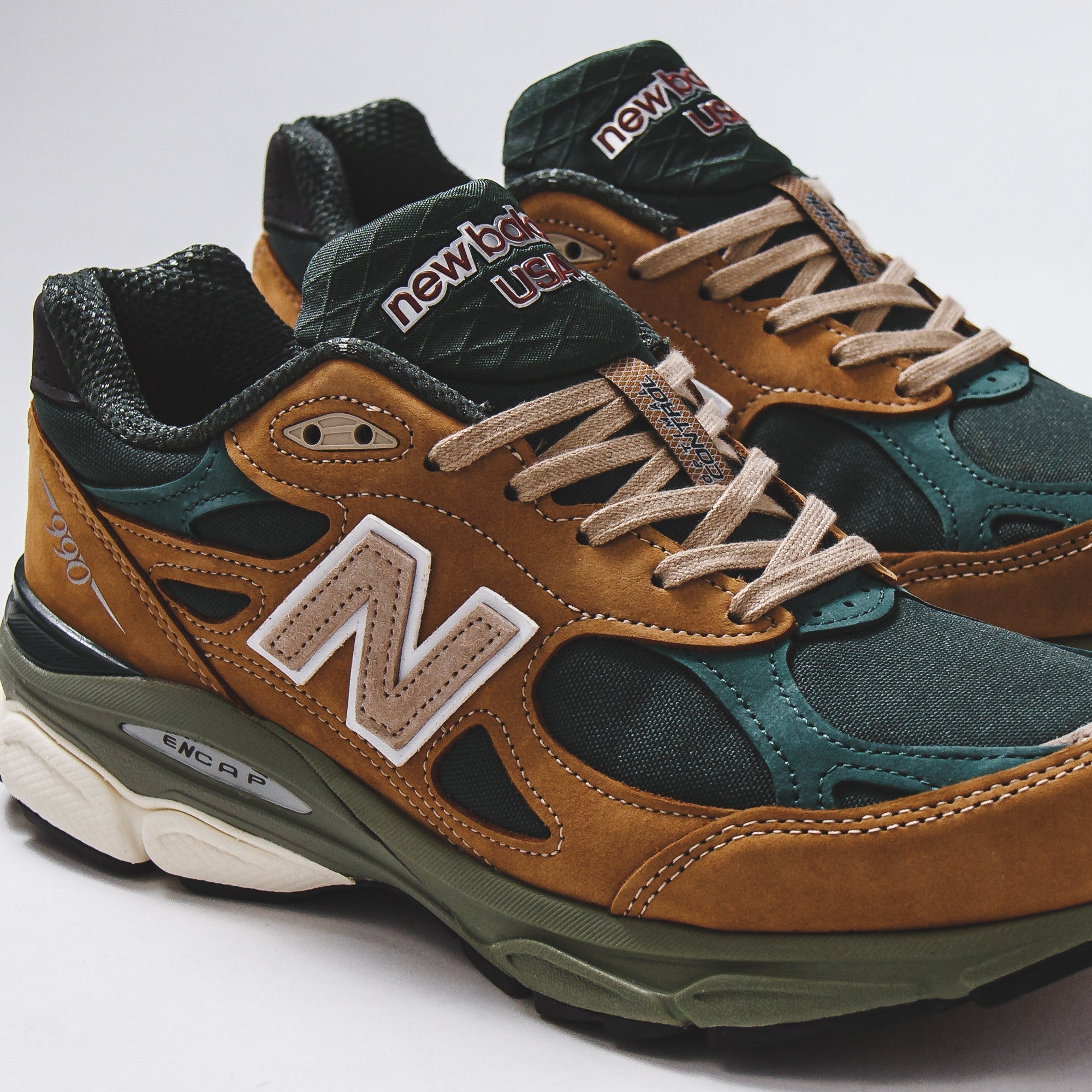 New Balance Men 990v3 Teddy Santis Tan Green Made In USA M990WG3 - FOOTWEAR - Canada