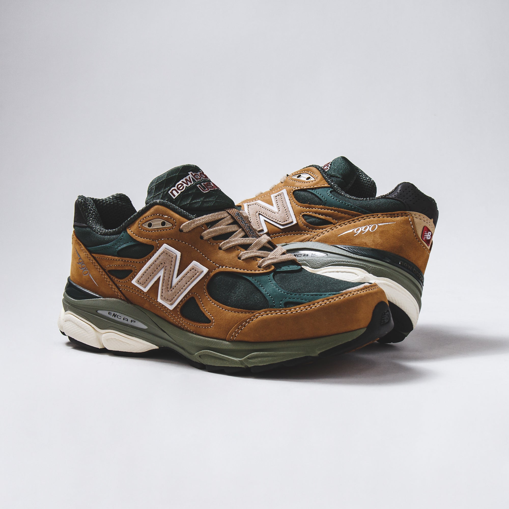 New Balance Men 990v3 Teddy Santis Tan Green Made In USA M990WG3 - FOOTWEAR - Canada