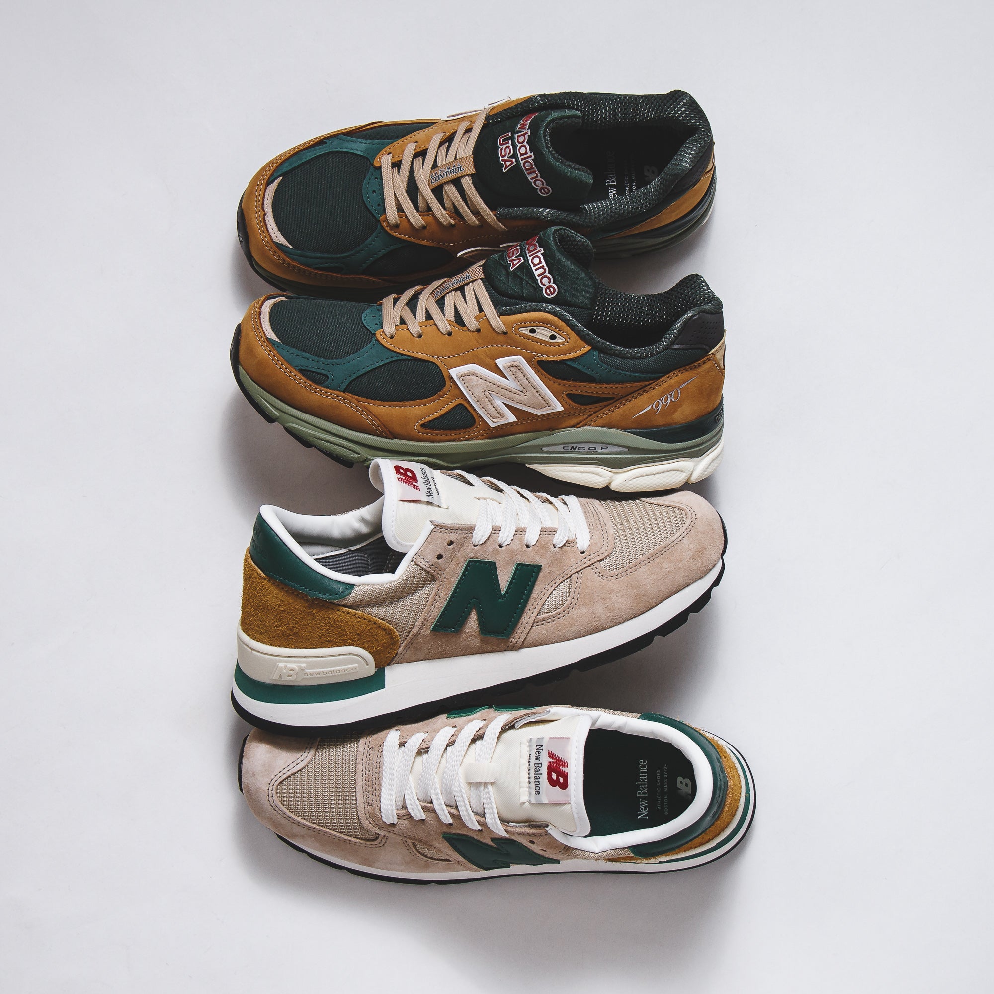 New Balance Men 990v3 Tan Green Made In USA M990WG3 (HotelomegaShops)