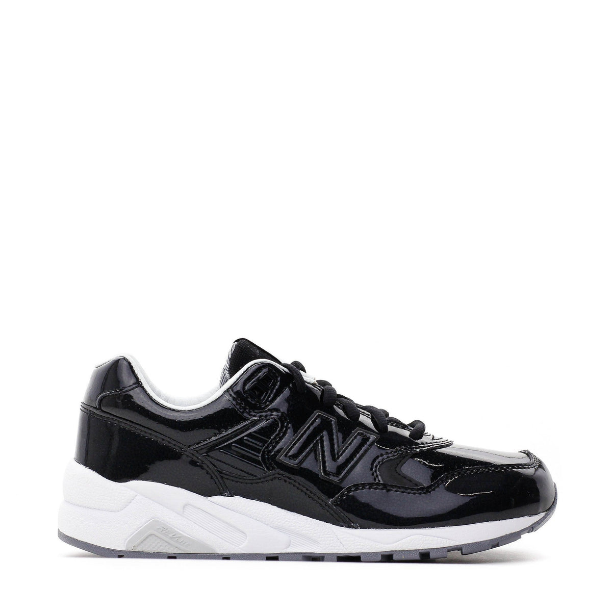 NEW BALANCE REVLITE WOMEN PATENT LEATHER BLACK SILVER WRT580MT - FOOTWEAR - Solestop.com - Canada Main image