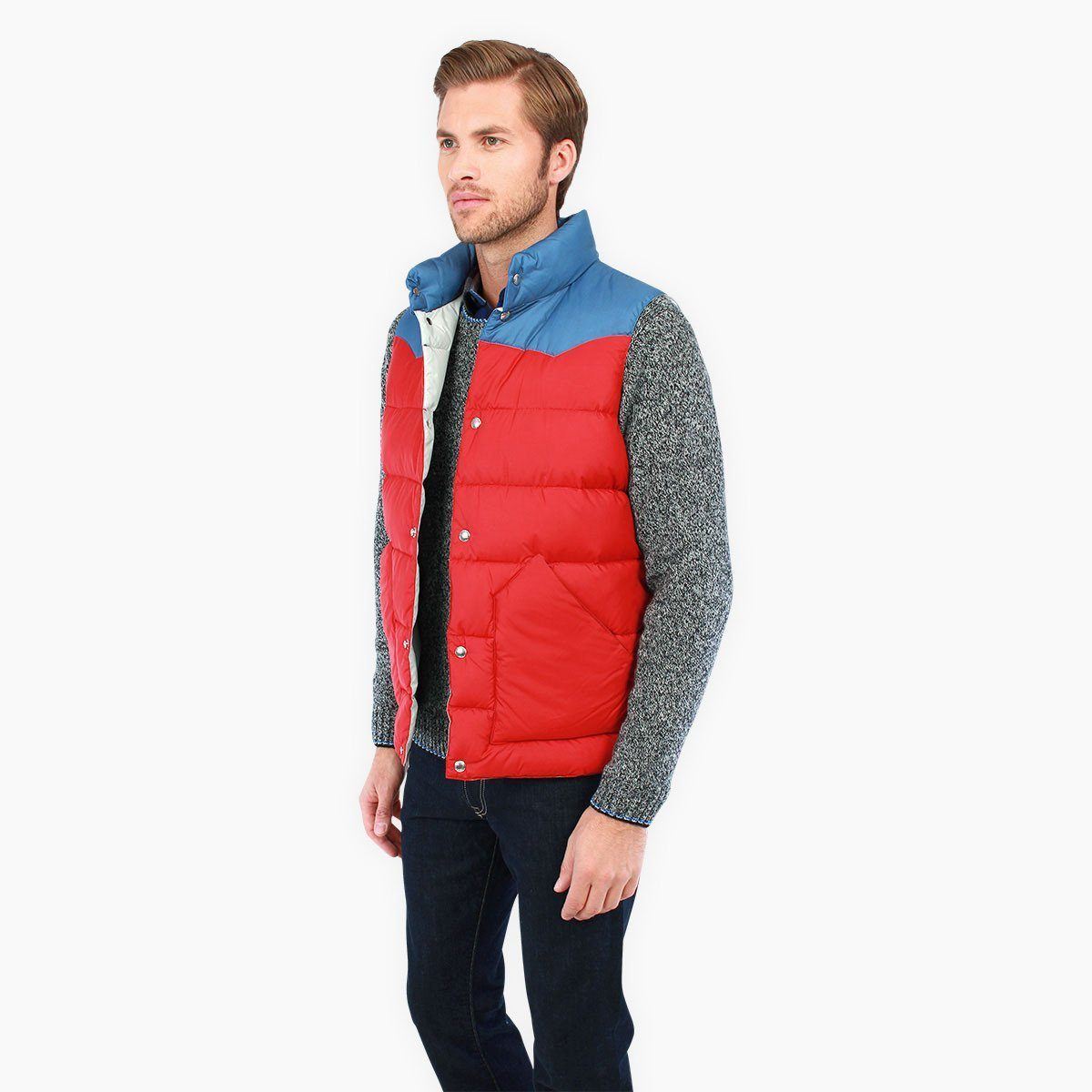 CLOTHING - PENFIELD BEEKMAN VEST MENS CONTRAST YOKE DOWN VEST (RED) PFM121005W14-015