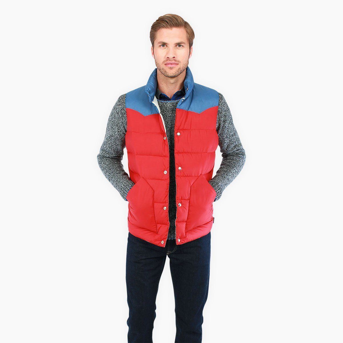 CLOTHING - PENFIELD BEEKMAN VEST MENS CONTRAST YOKE DOWN VEST (RED) PFM121005W14-015