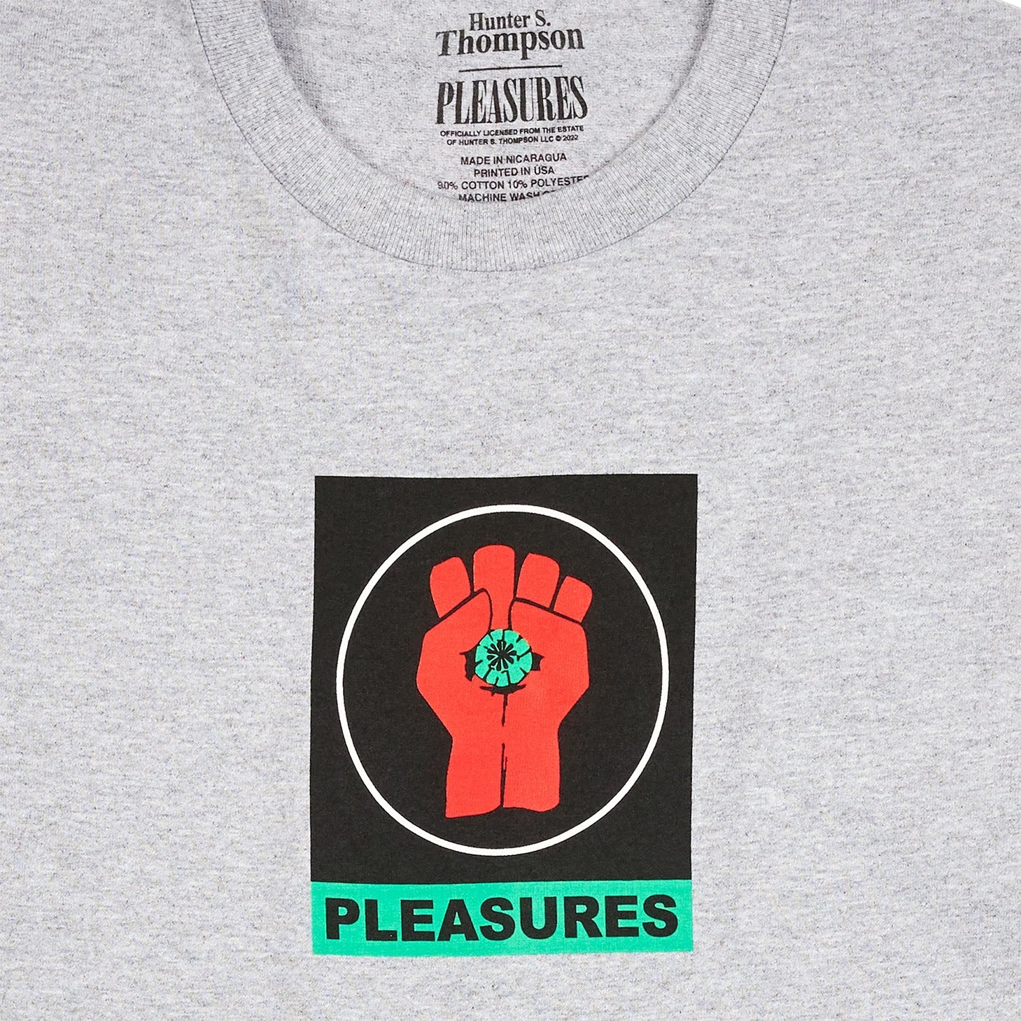Pleasures Men Badge T-Shirt Heather Grey - T-SHIRTS - Canada