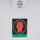 Pleasures Men Badge T-Shirt Heather Grey - T-SHIRTS - Canada