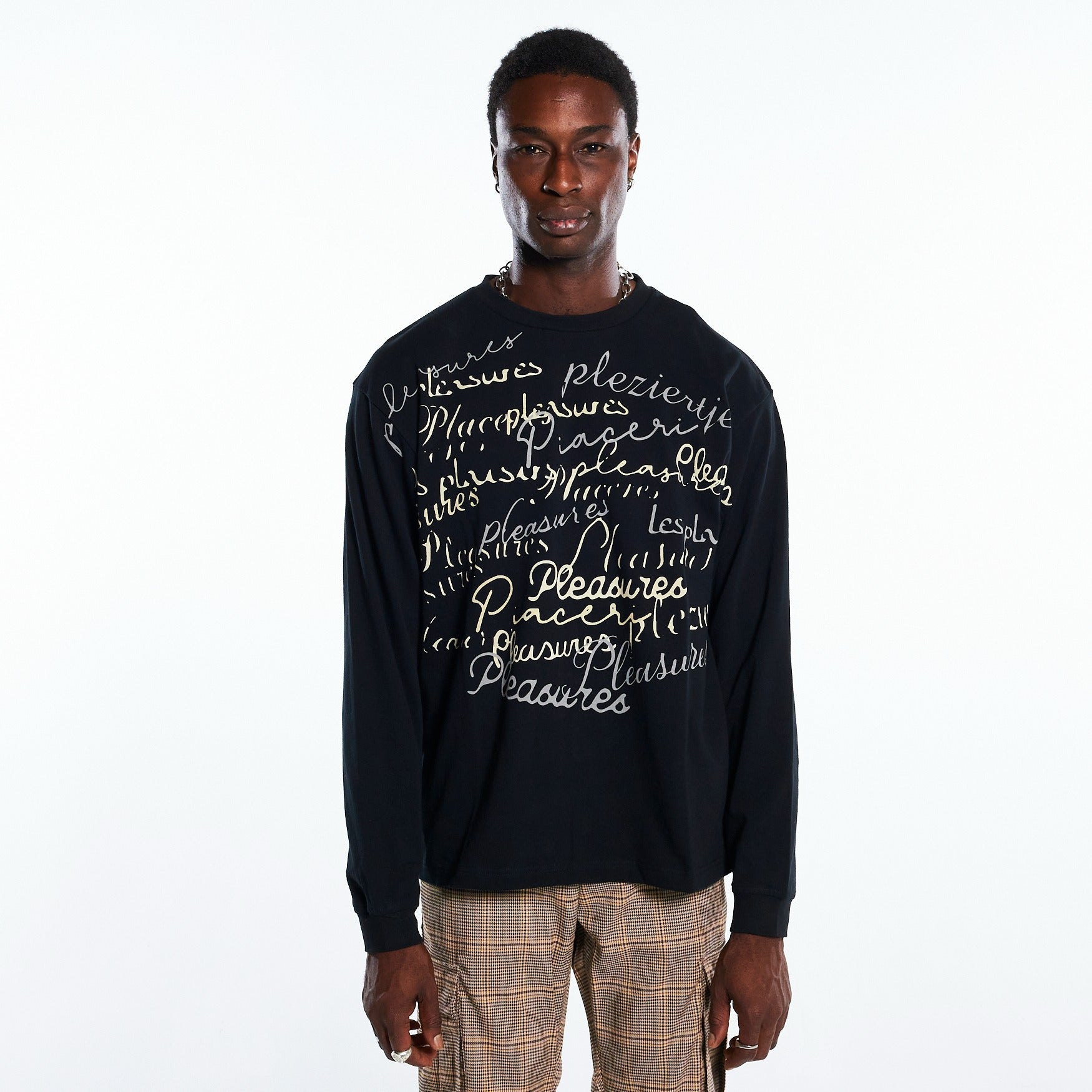 Pleasures Men Shatter Long Sleeve Shirt Black Solestop