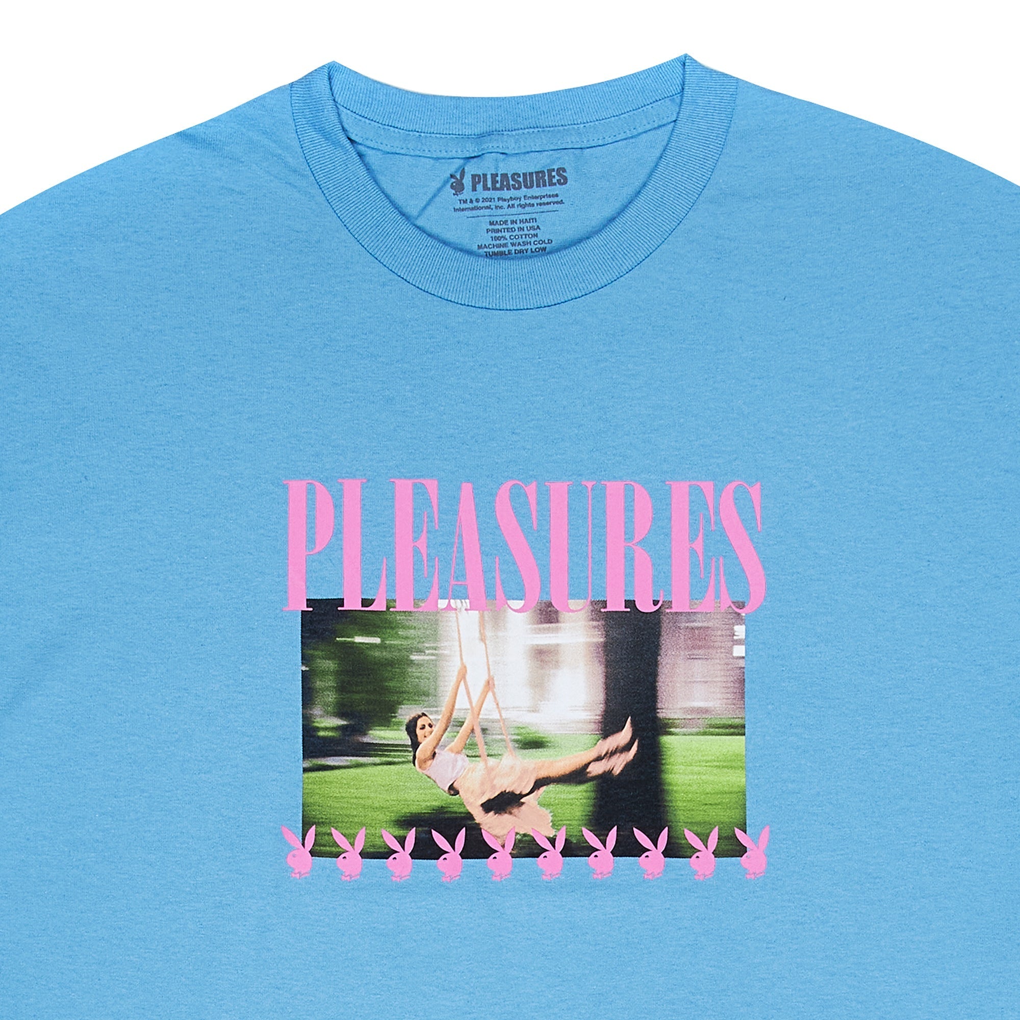 Pleasures Men x PLAYBOY Swing T-Shirt Carolina Blue PB013-BLU - T-SHIRTS - Canada
