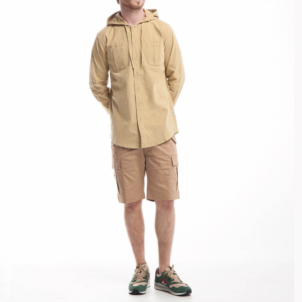 CLOTHING - Publish Aedan Hooded Button Up Khaki P1702008-KHA Main image