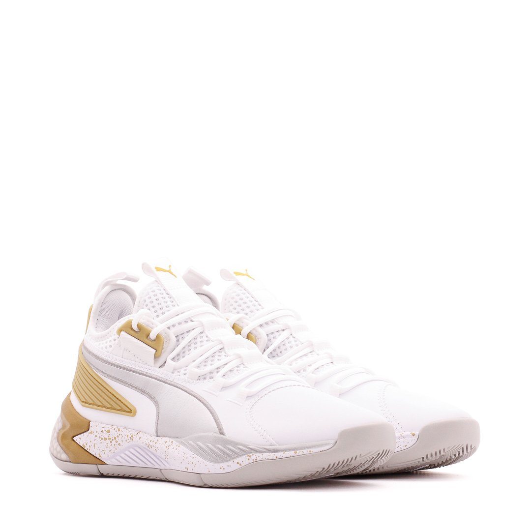Puma Basketball Uproar Hybrid Court White Metallic Silver Men 192775-09 Secondary image