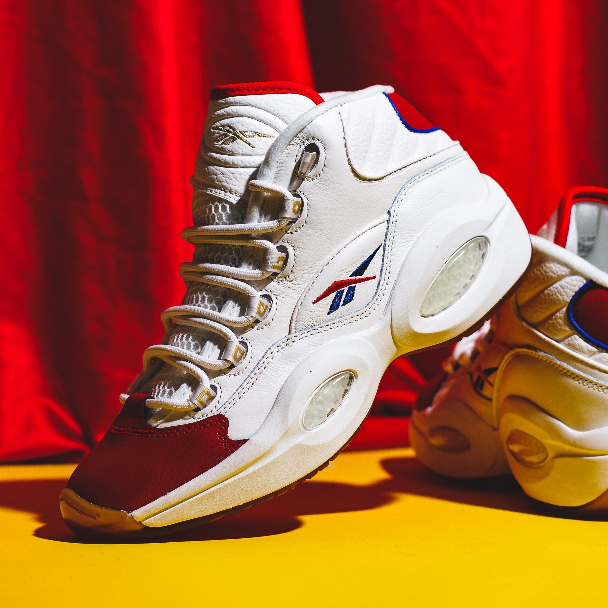 Allen Iverson Shoes, reebok-question-mid-nye-black-and-gold-allen-iverson- shoes-old-school