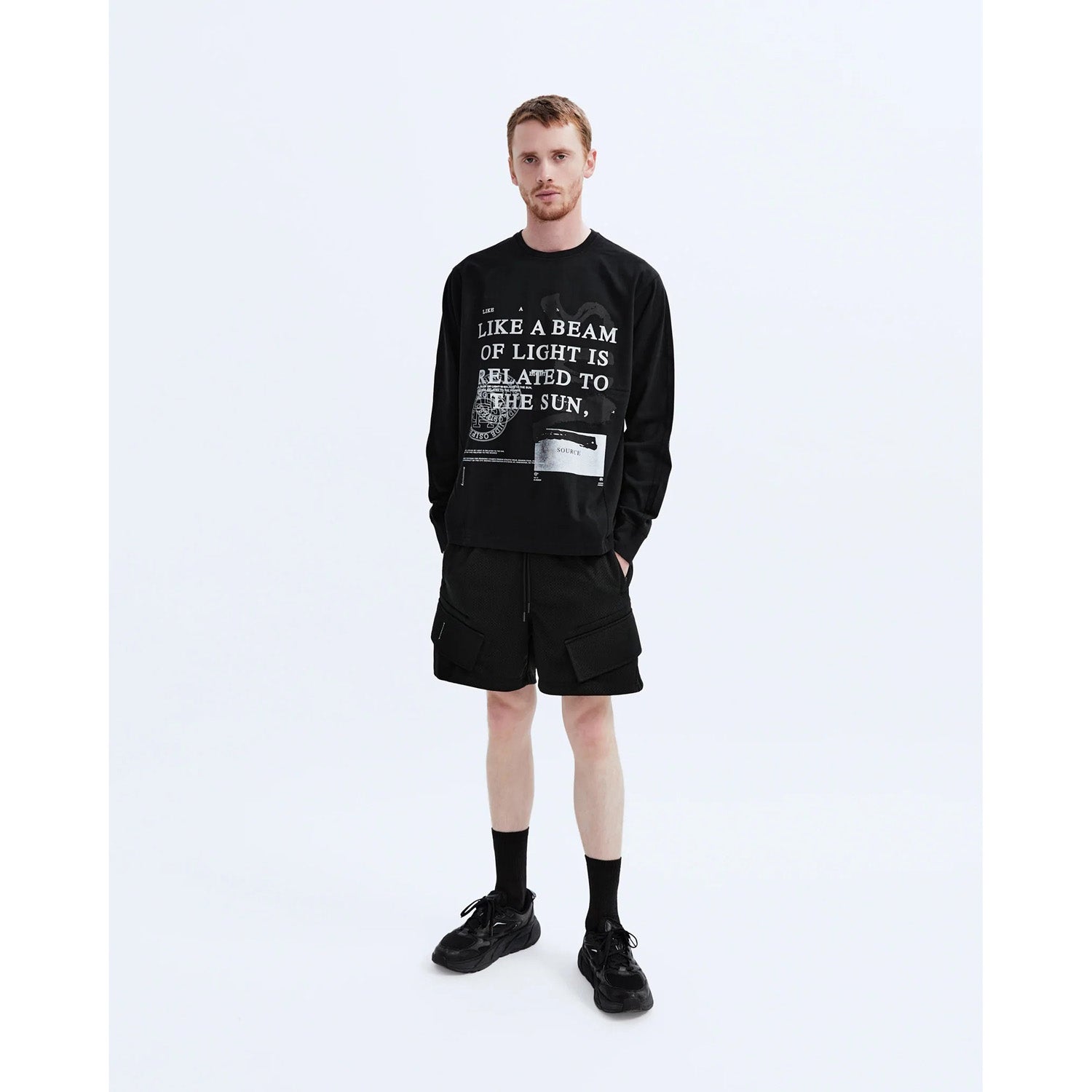 Reigning Champ Men Knit Mid Wt Jersey S04 Source Long Sleeve Black RC-2239-BLK - SWEATERS - Canada