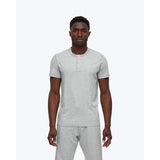 Reigning Champ Ringspun Jersey Short Sleeve Henley Tee Heather Grey RC-1073-GRY - CLOTHING - Canada