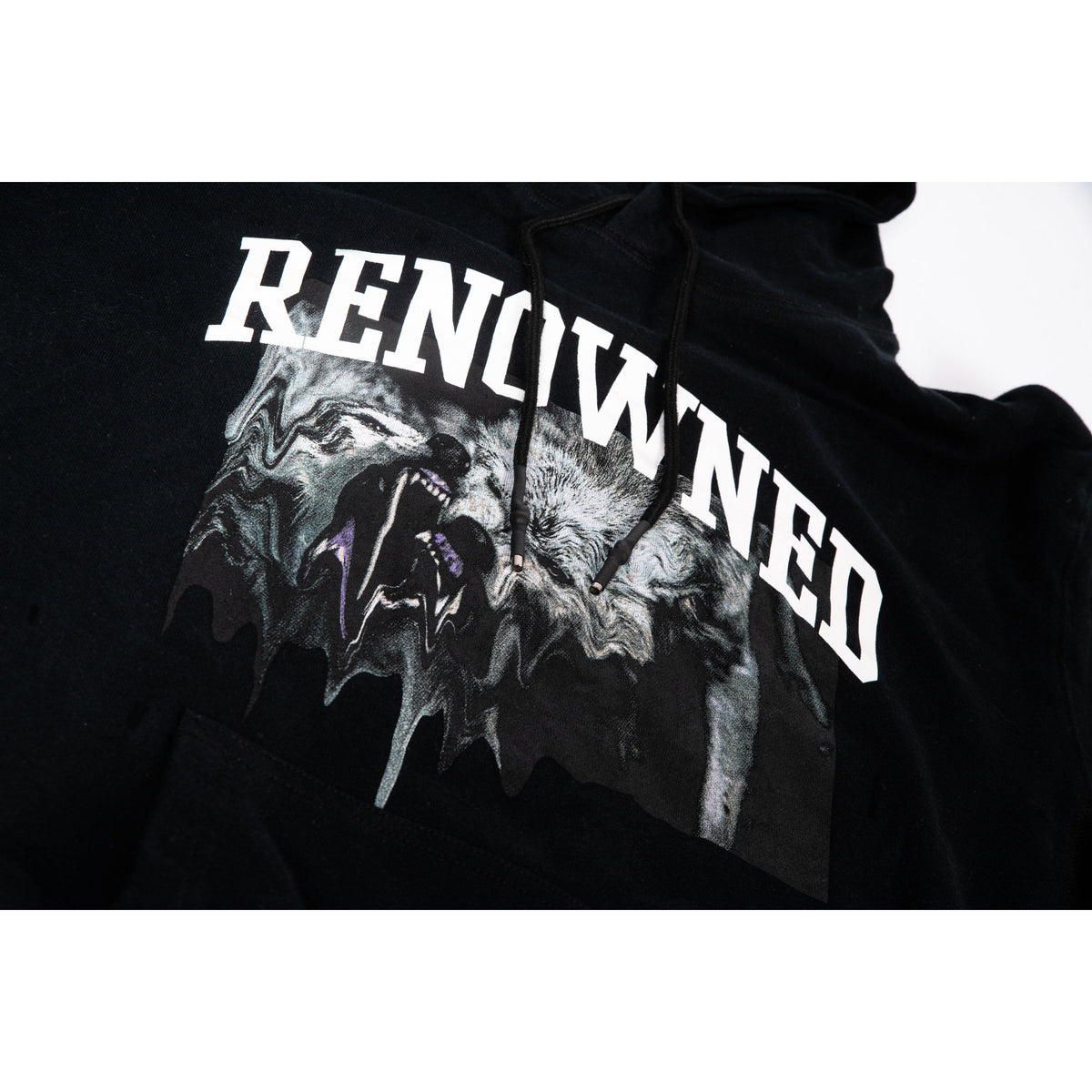 SWEATERS - Renowned Wolves In Paradise Hoody Black Men RD126