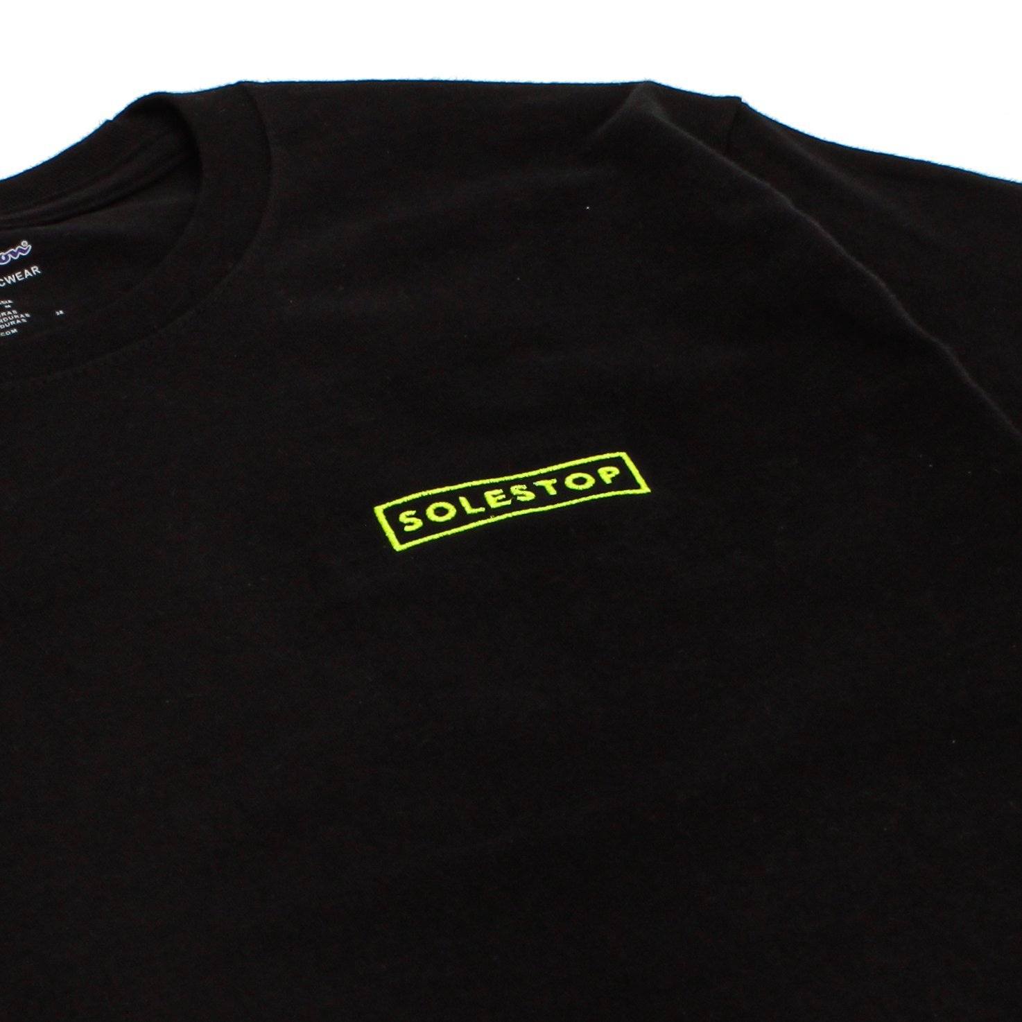 T-SHIRTS - Erlebniswelt-fliegenfischenShops Logo X Champion Left Chest Embroidery Tee Black Neon SSEMLOGO-BKN