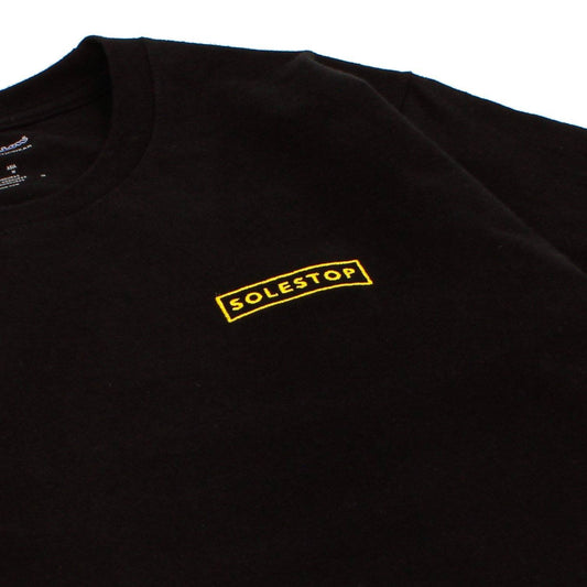 T-SHIRTS - Solestop Logo X Champion Left Chest Embroidery Tee Black Yellow SSEMLOGO-BYW
