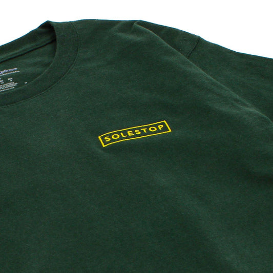 T-SHIRTS - Solestop Logo X Champion Left Chest Embroidery Tee Green Yellow SSEMLOGO-GYW