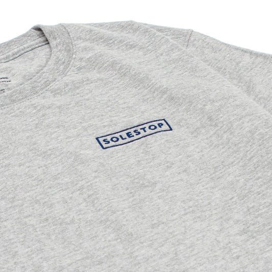 T-SHIRTS - Solestop Logo X Champion Left Chest Embroidery Tee Grey Navy SSEMLOGO-GNV