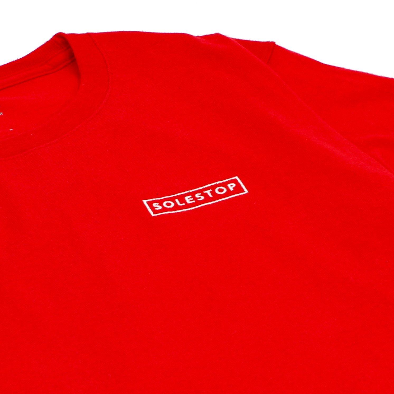 T-SHIRTS - Solestop Logo X Champion Left Chest Embroidery Tee Red White SSEMLOGO-RWT