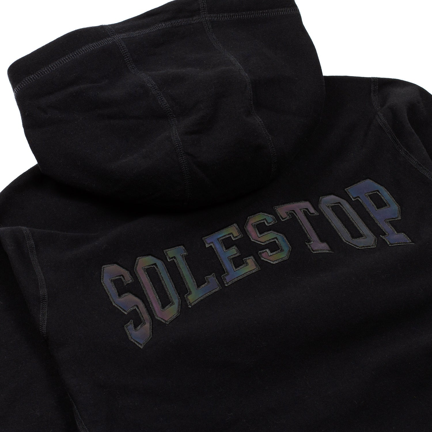 Solestop Men Zip Hooded Sweatshirt Black Iridescent Reflective - SWEATERS - Canada