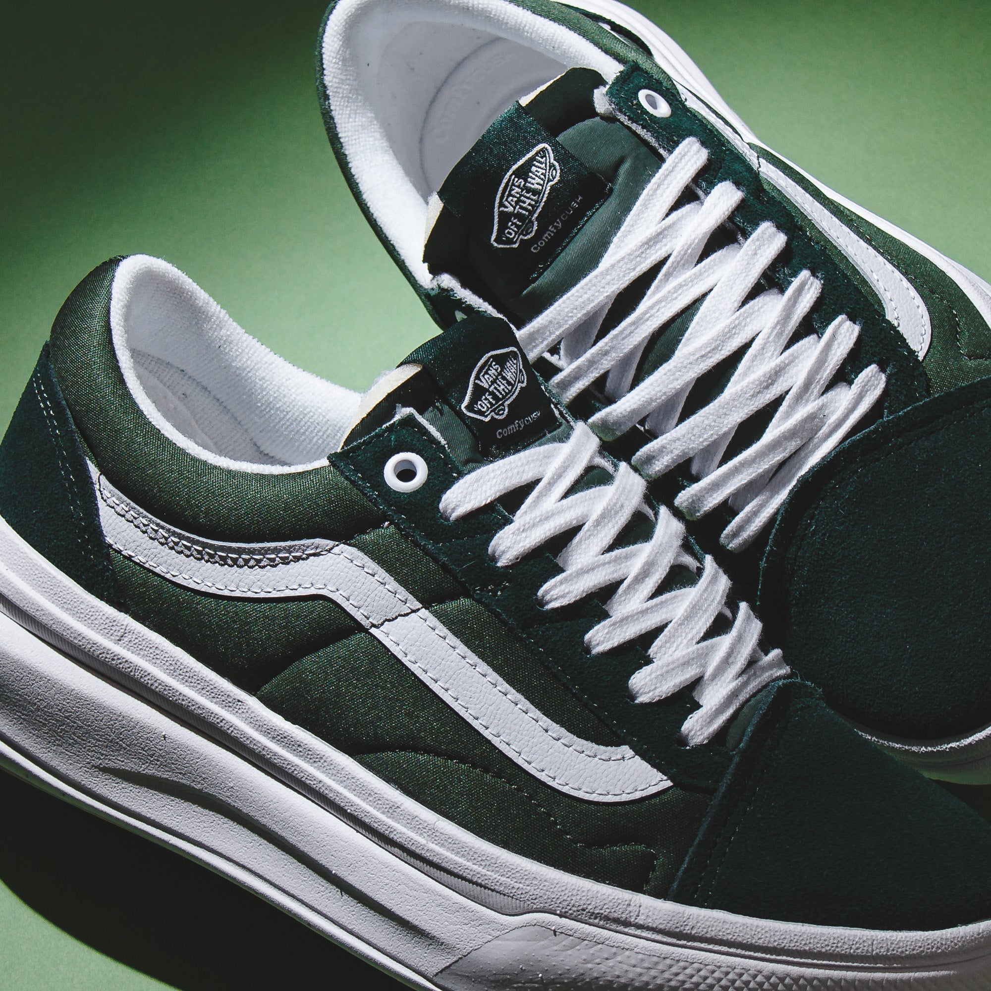 Vans Men Old Skool Overt CC Dark Green White VN0A7Q5EDGY - FOOTWEAR - Canada