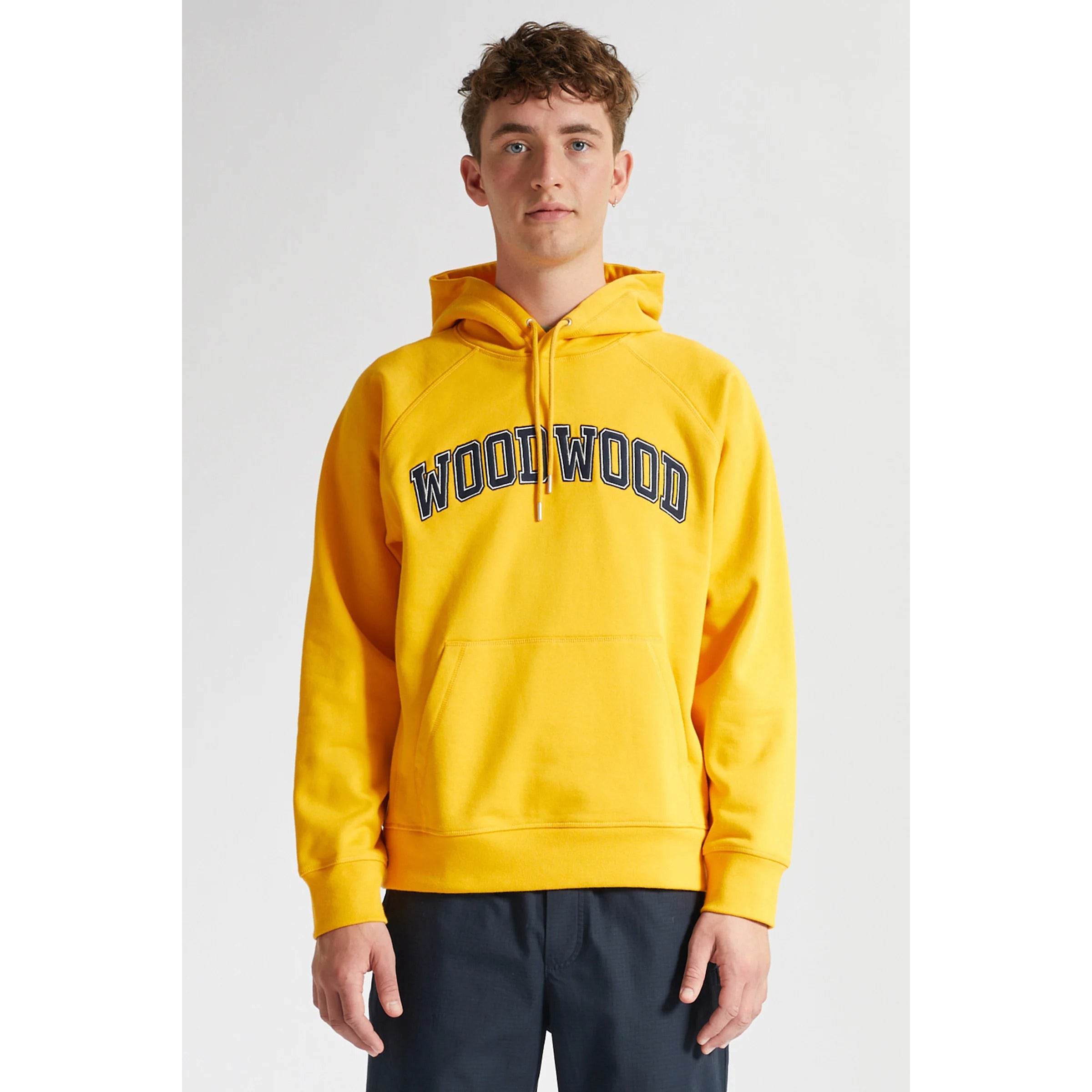 Wood Wood Men Fred IVY Hoodie Yellow - SWEATERS - Canada